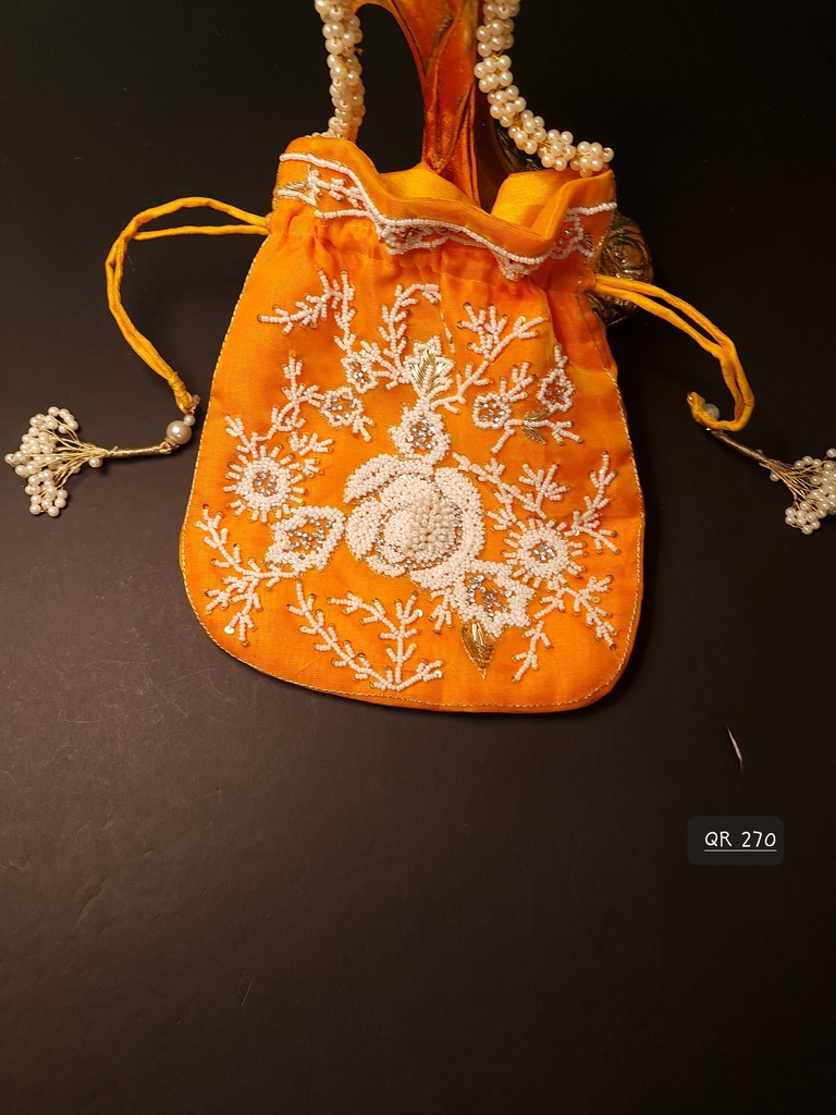Original zardosi and parsi gara embroided potli bag