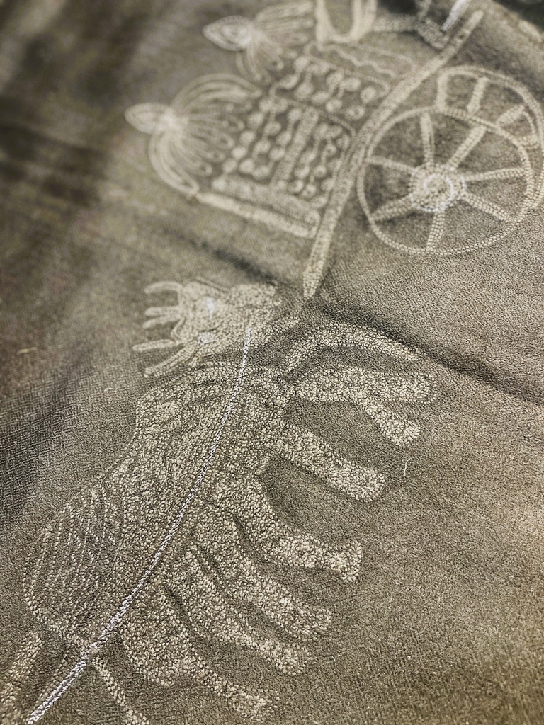 Crewl Embroidered Kashmiri Shawl-Black