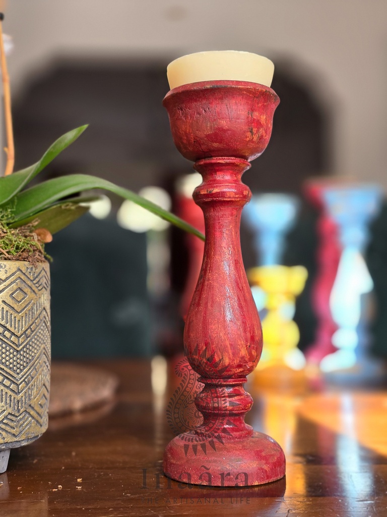 Sindoori Red Candle Holder - Medium
