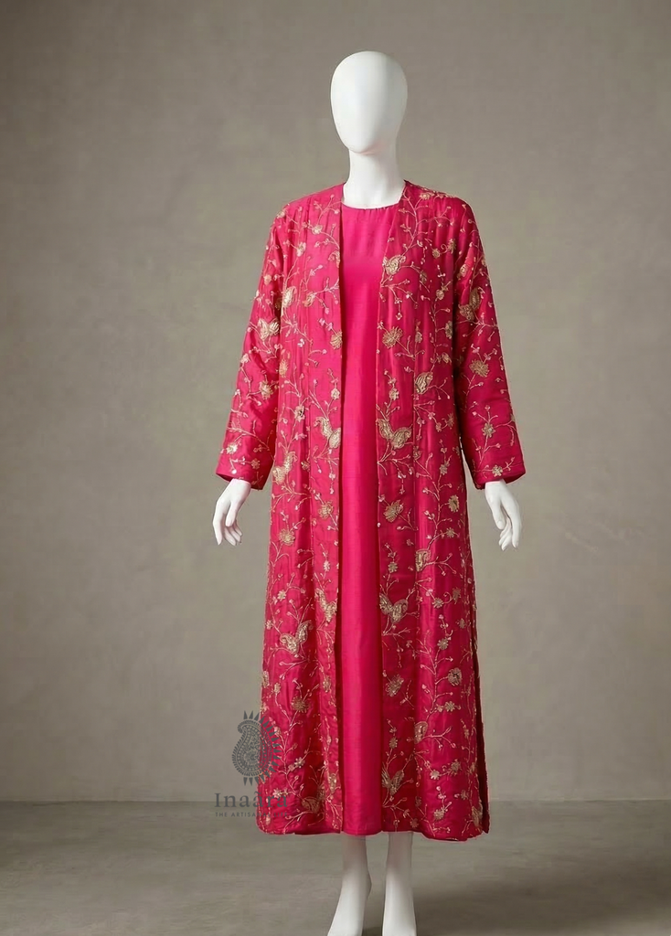 Shola Shrug Set - Rani Pink