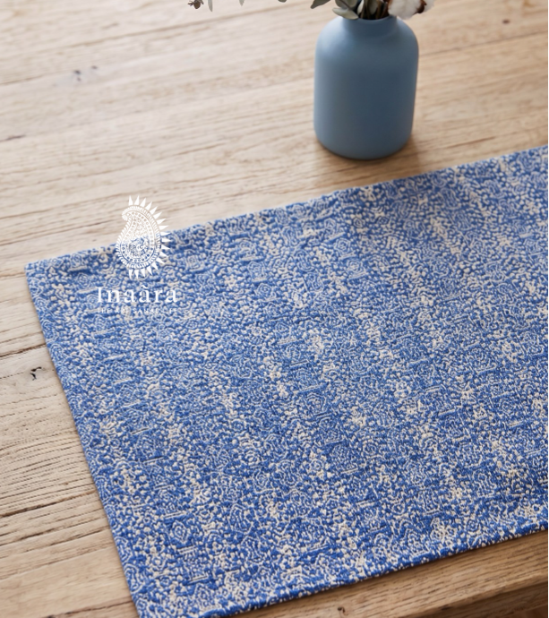 Indigo Grid Table Mat