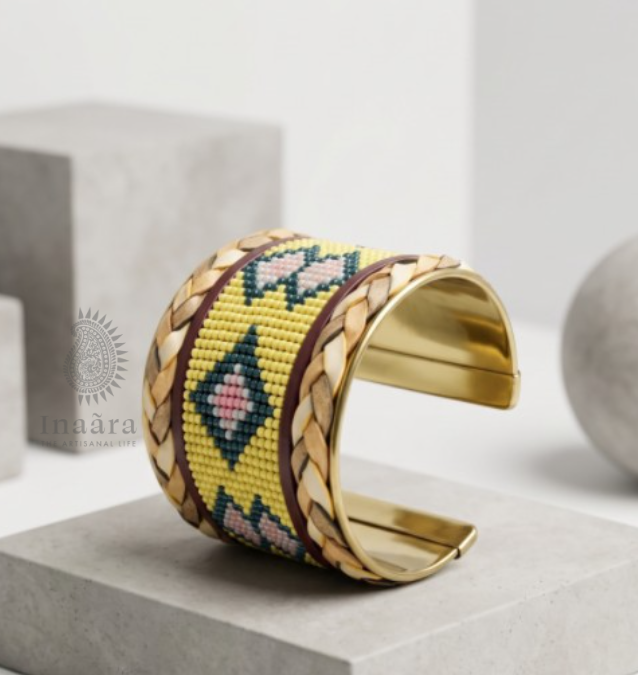 Silver -Toned  Cuff Bracelet -