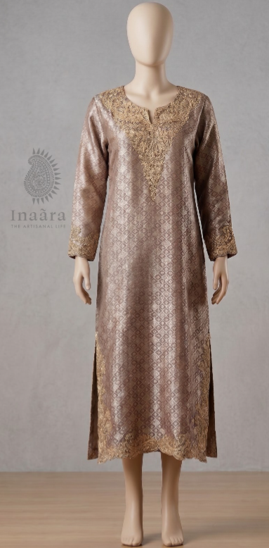 Kurta with Potli Bag-Golden