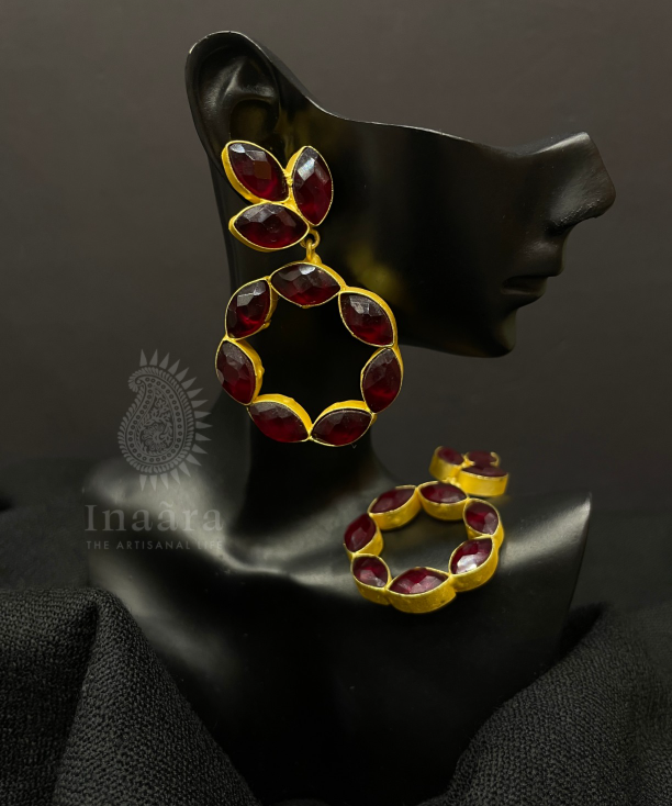 Pop of Red Drop Earrings