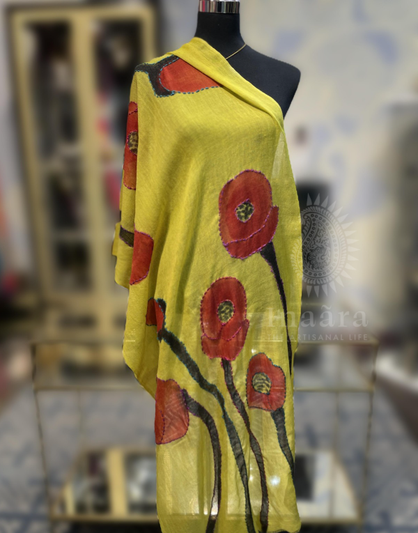 Boiled Wool Stole- Yellow