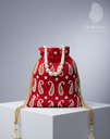 Handmade Embroidered Paisley Potli Bag-D.Pink (copy)