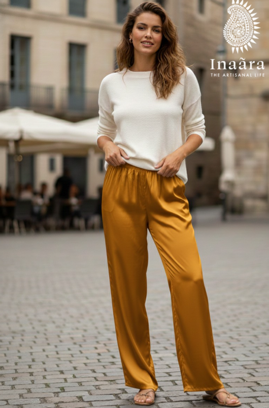Palazzo Pants-Mustard Yellow