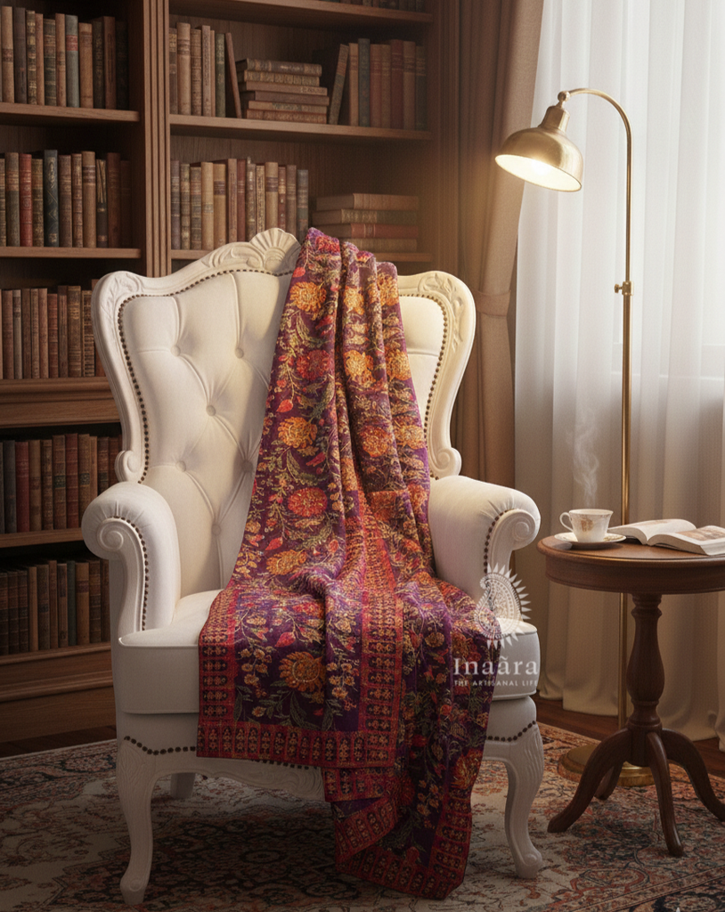 Embroidered Dupatta- Purple