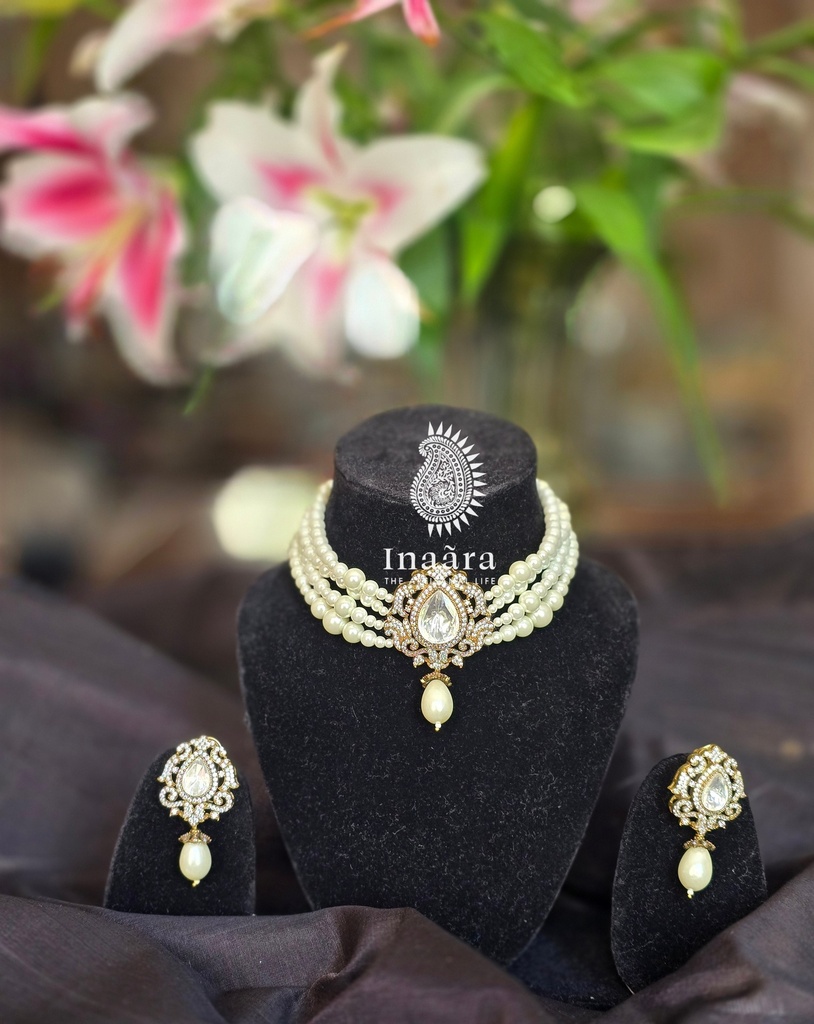 Pearl Choker Necklace Set