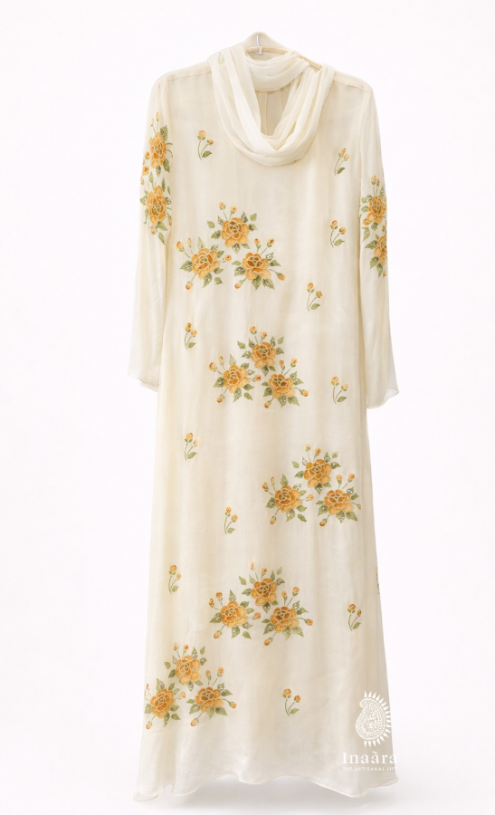 3pc Kali Chiffon Suit-Cream