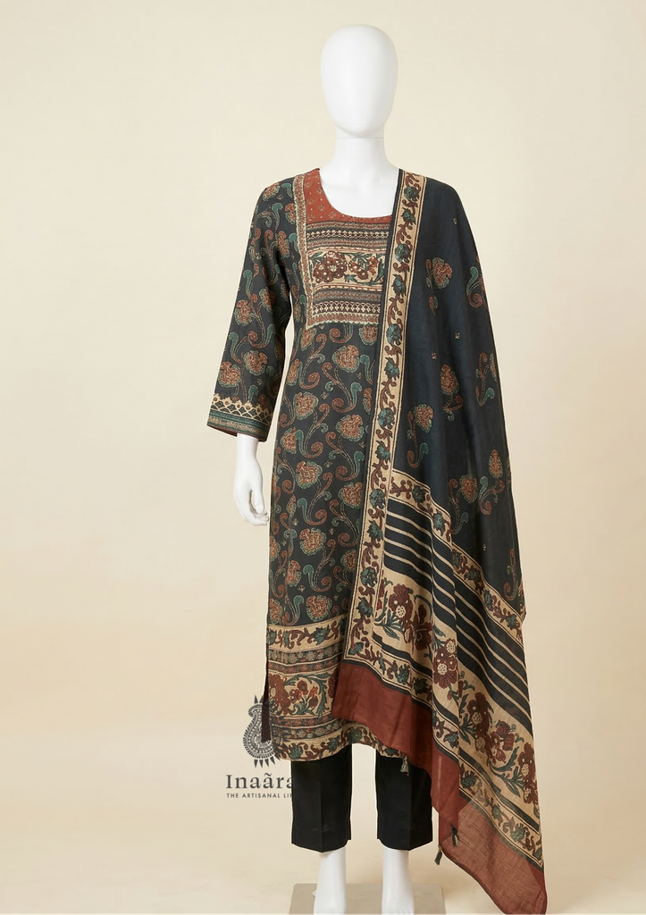 Folk motif earthy suit set