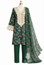 Karandi 3pc Suit w/Salwar-Green