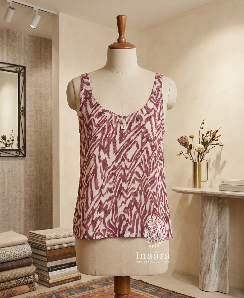 Rita Spaghetti Top-Maroon