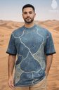 Natural Dye Ajrakh T-Shirt-Blue