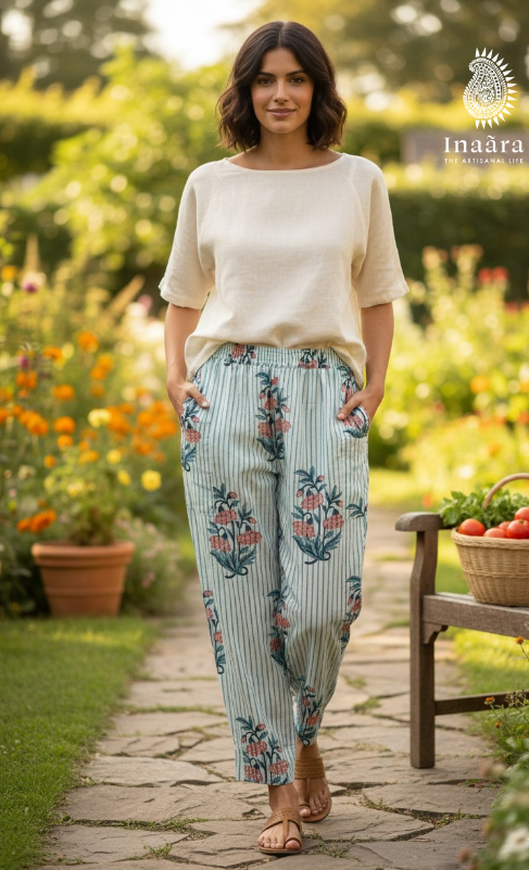 Sandhiya Pants- Floral Stripes
