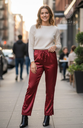 Satin Pants- Maroon