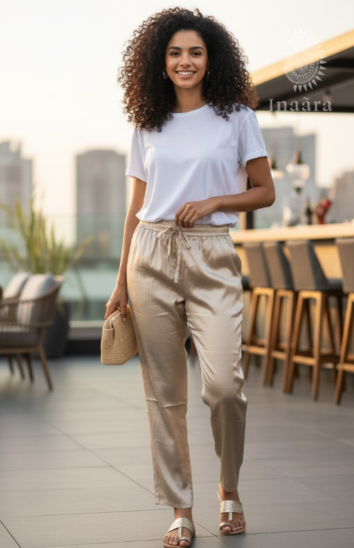 Satin Pants- Gold