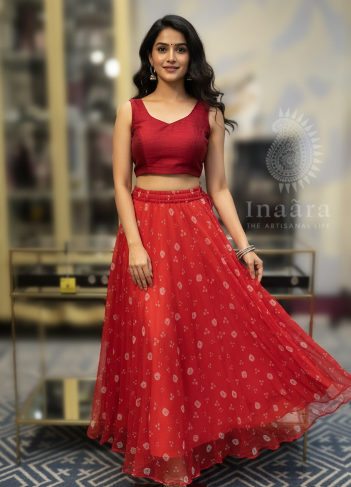 Anya Skirt- Red & White
