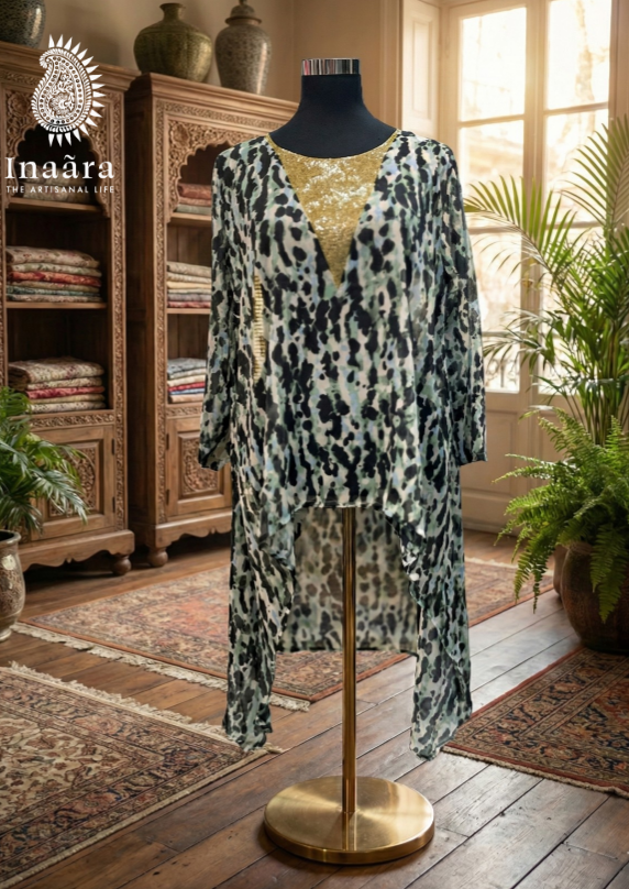 بلوزة أنيا – مطرزة بالخرز الأخضر