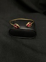 Handcrafted Leaf Motif Wrist Cuff-PINK