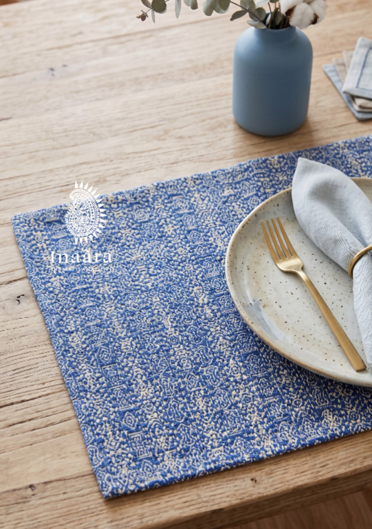 Indigo Grid Table Mat