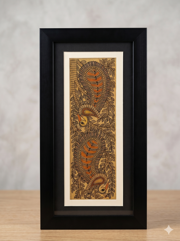 طاووس مدهوباني (مؤطر) 38 × 20 سم