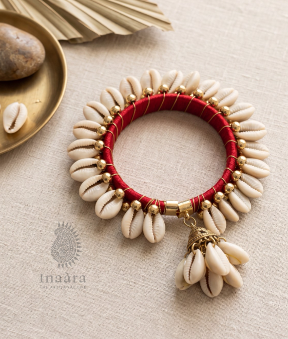 Cowri Shell Bracelet - Red