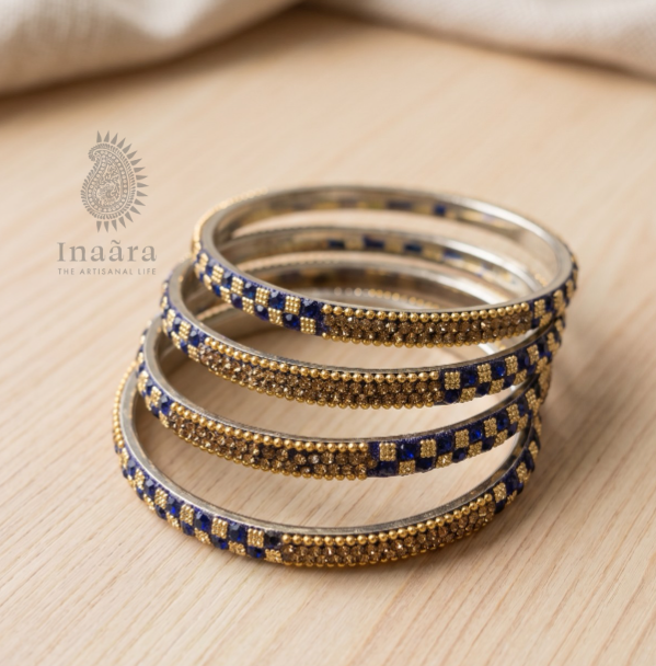 Stone Bangle Purple -Set of 4