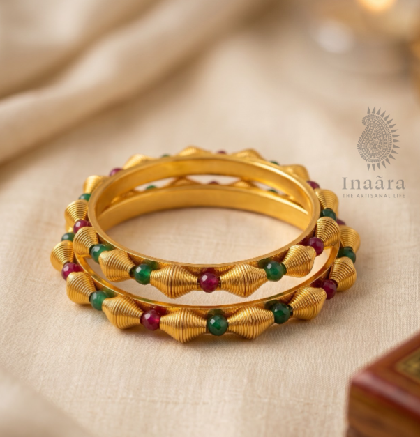 Stone Bangle Red&Green -Set 2