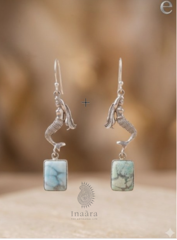 Silver Mermaid Dangle Earrings
