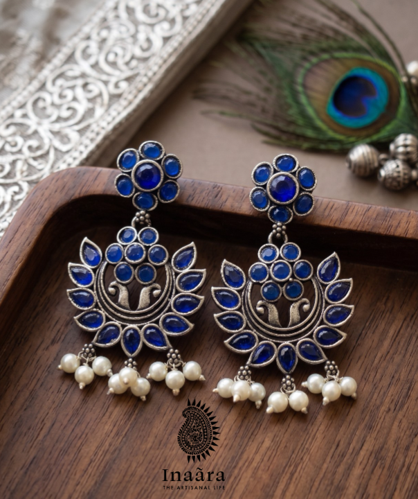 The Peacock Crest Drop Earring