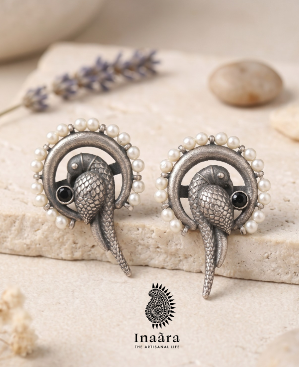 The Pearl Ring Parrot Earrings