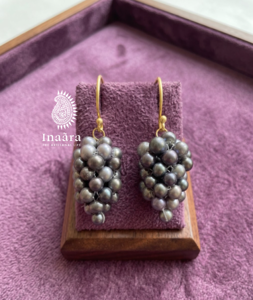 Aria Grey Pearl Drops Earrings