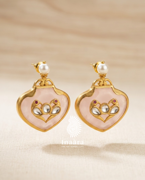 Artisan's Rose Quartz Dropped Earrings