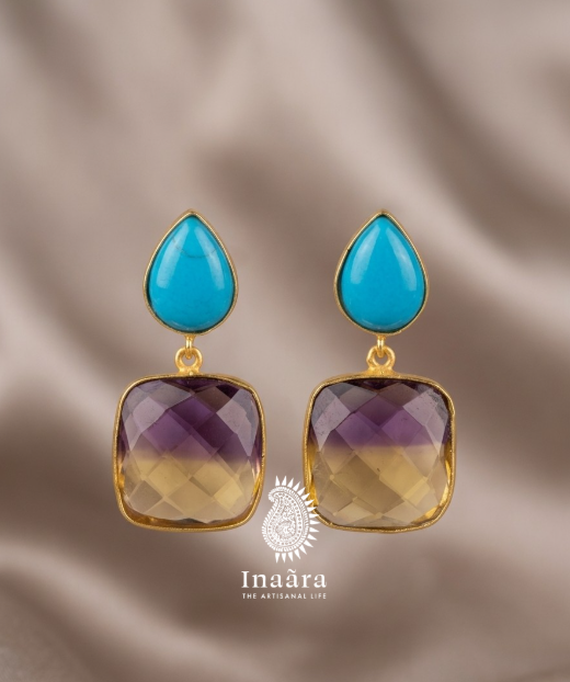 Iris & Amber Danglers Earrings