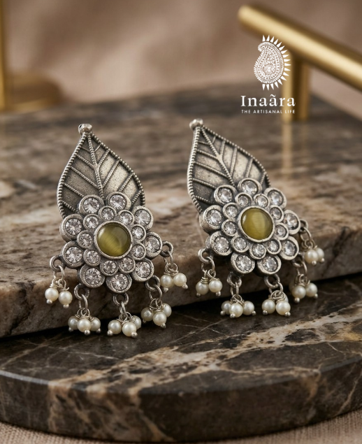 Olive Leaf Drops Earrings