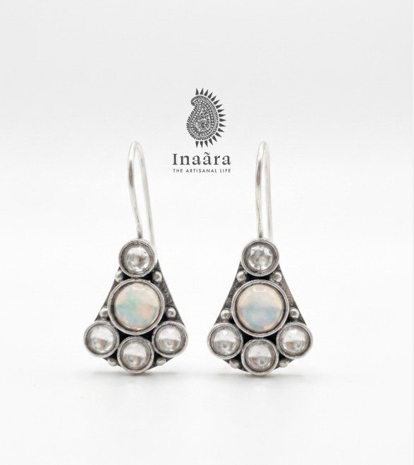 Artisanal Multi-Stone Triangle Dangles
