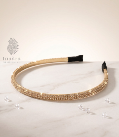 Handmade Rhinestone slim-  Golden