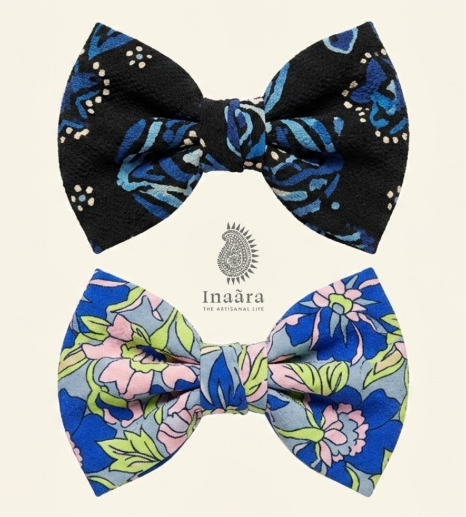 flower Hair Clip-black/blue
