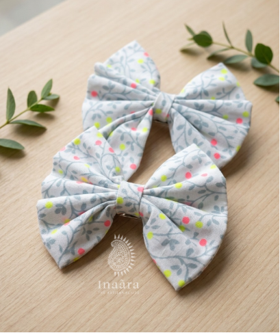 Gray Leaves Hair Clip