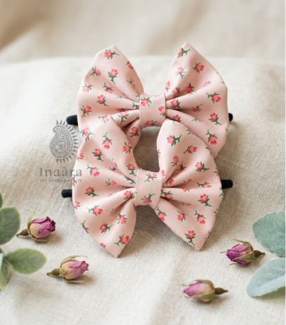 Pink Floral Hair Tie-small