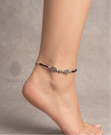 Black  Evil Hand Anklet 