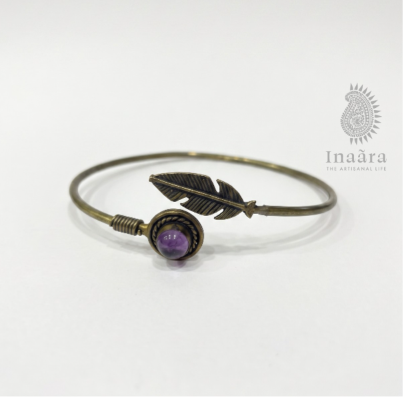 Amethyst Feather Cuff