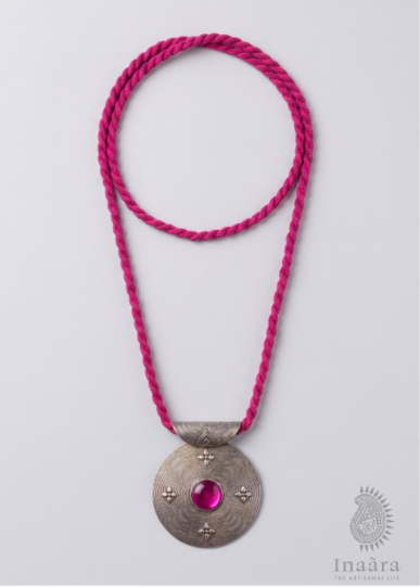 Pink Cabochon Statement Pendant