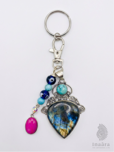 Guardian Evil Eye & Labradorite Keychain