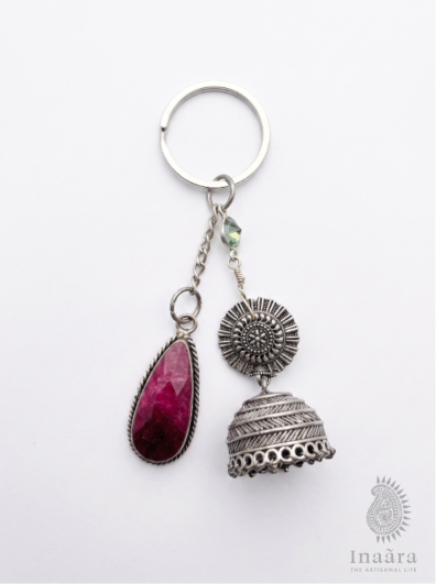Ruby Bloom Jhumka Keychain