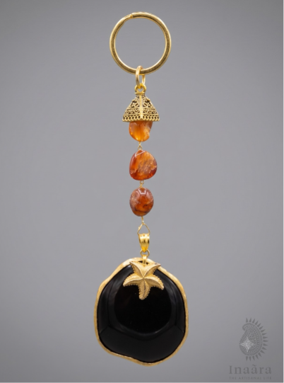 Natural Agate Stone Keychain