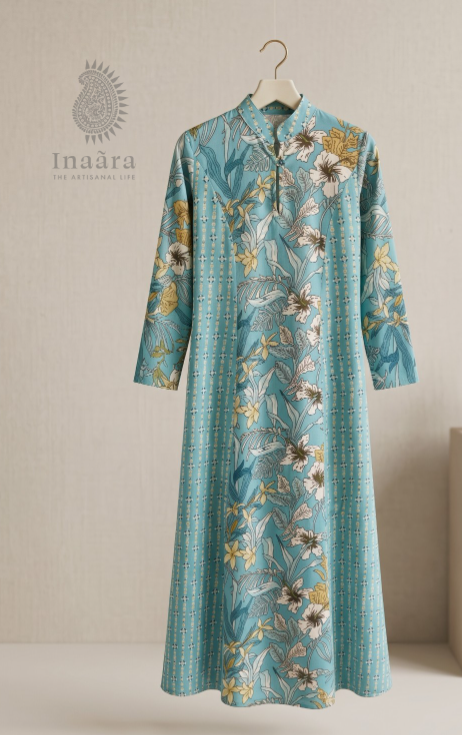 Gulbagh Block-Print Maxi - Blue
