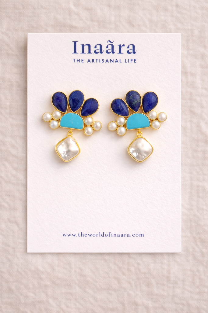 Raw Stone Handcrafted Earrings