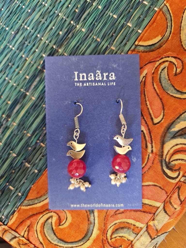 Birdie agate earrings